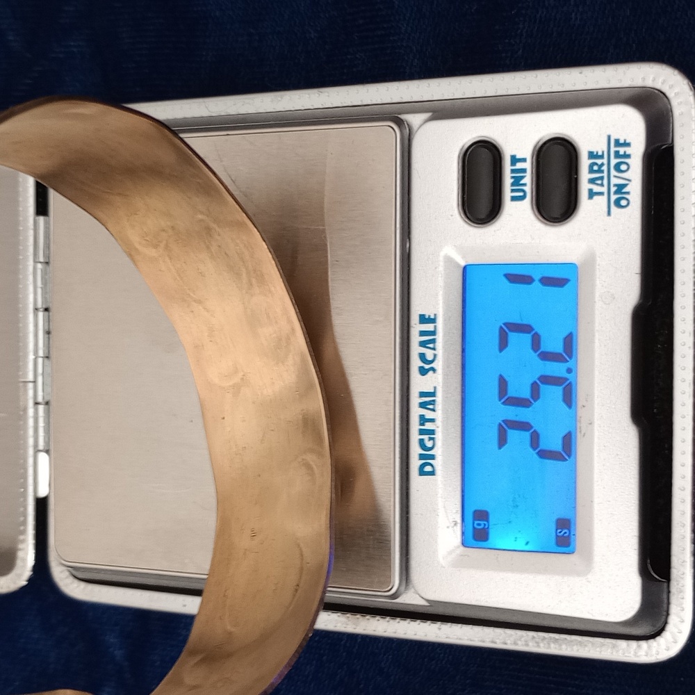 Brass Leaf Patterned Stamped Native American Cuff… - image 5